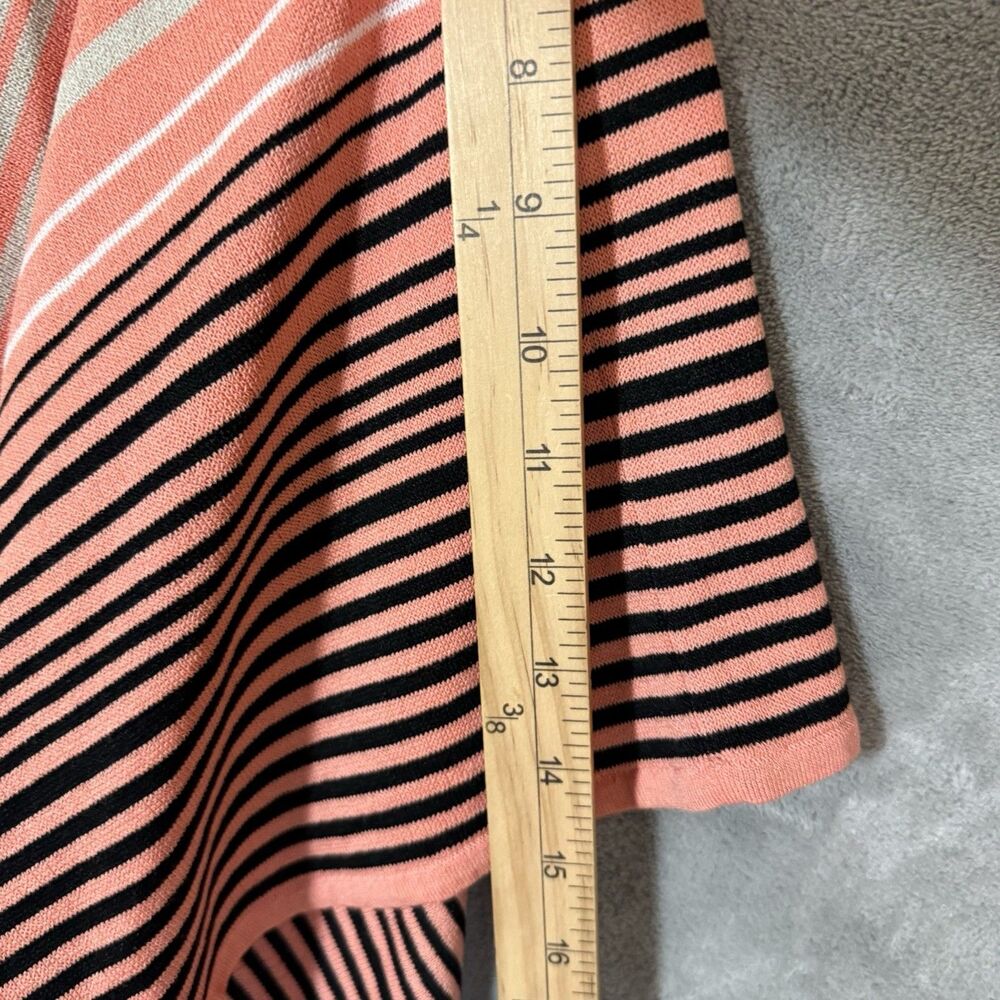 Ming Wang Cardigan One Size OS Hombre Pink Peach Mauve White Print Open Front - Picture 6 of 7